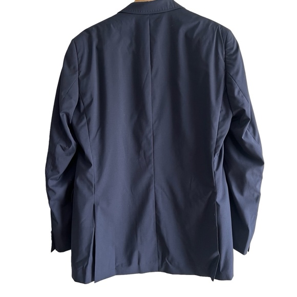 Men’s Two Button Suit Jacket Top Stitched Lapels Ted Baker London Blue Size 42L - Picture 2 of 10